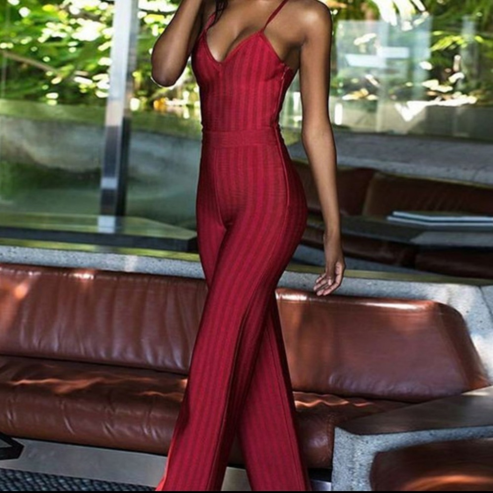 Red Bandage Jumpsuit